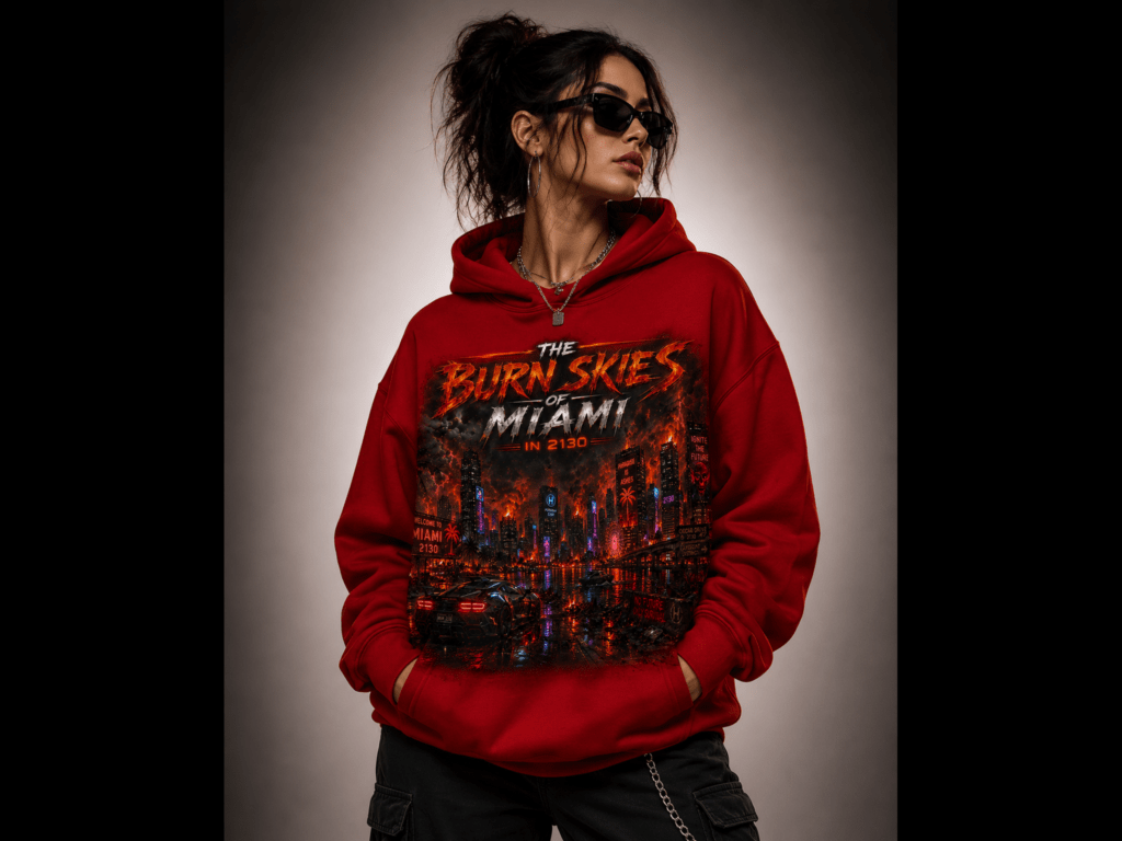 Woman wearing hoodie