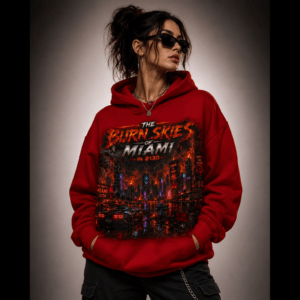Woman wearing hoodie